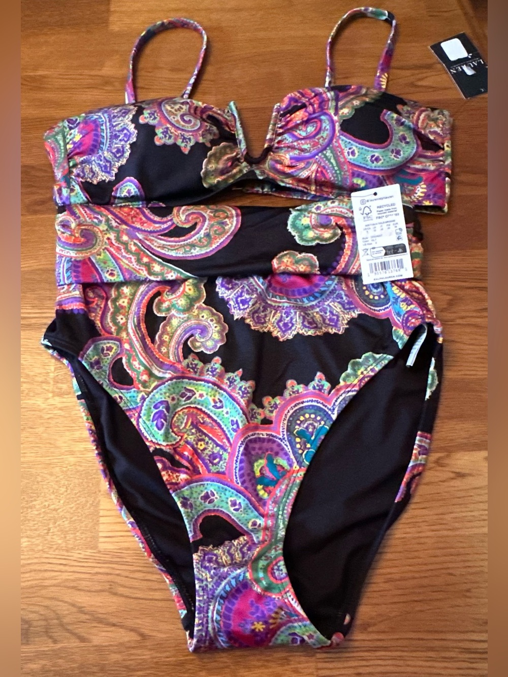 Lauren Ralph Lauren Multicolor Paisley Bikini Set - Black Base